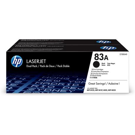 TONER ORIGINAL (CF283AD) (Pack2) PARA IMPRESORAS HP - 1.540pag*2 - Negro