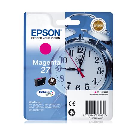 CARTUCHO ORIGINAL (C13T27034010 Nº27) PARA IMPRESORAS EPSON - 3,6ml - Magenta