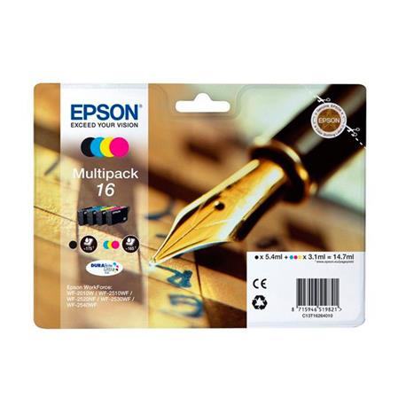 CARTUCHO ORIGINAL (C13T16264012 Nº16) (Pack4) PARA IMPRESORAS EPSON - 14.7ml - Negro y Color